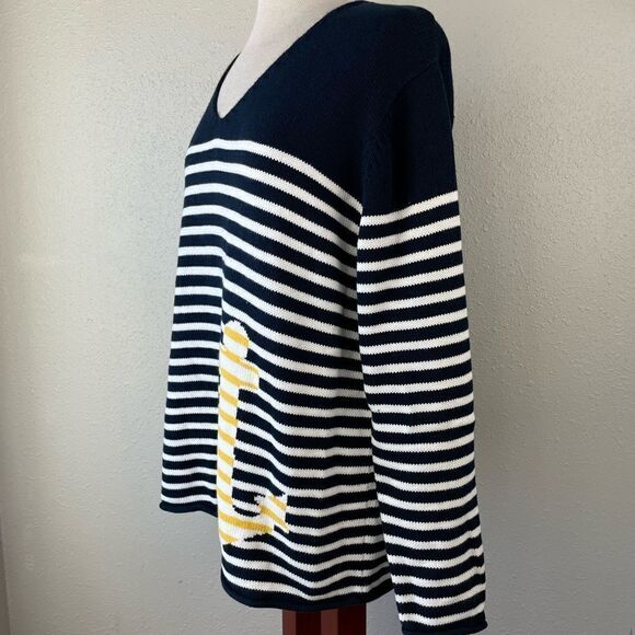 Norton Studio Nautical Sweater Top Size L EUC - Picture 4 of 6